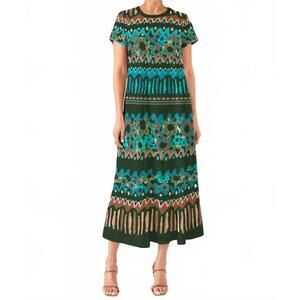 NEW ALIVIA charise t-shirt dress in green multi